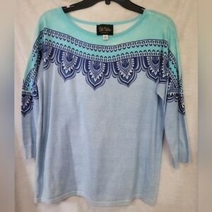 NWOT Bob Mackie Wearable Art Ombre Geometric Sweater  women's  size Medium